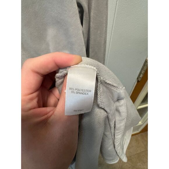 Women's Pure J. Jill Gray Velour Crushed Velvet V-Neck Long Sleeved Tunic Size L - Picture 3 of 11